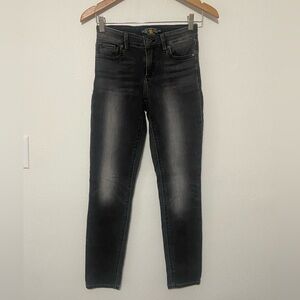 Lucky Brand Ava ankle straight leg jeans in distressed black size 0/25 EUC